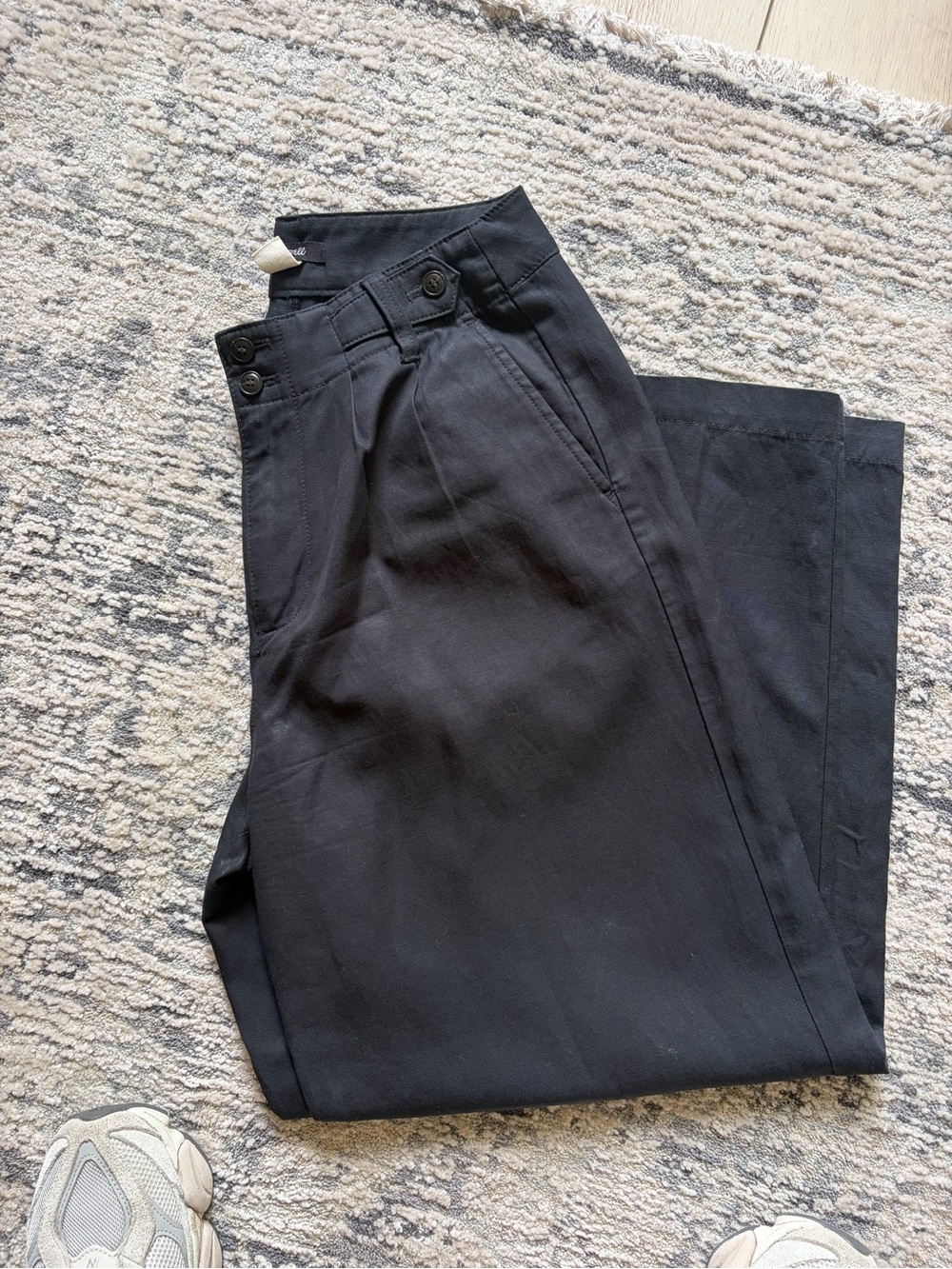 Madewell Black High-Rise Wide-Leg Trousers